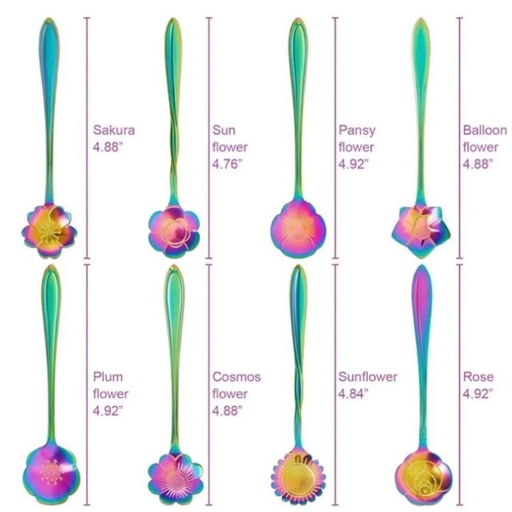 Set/2 Floral Spoons, Multicolor (SAKURA + PANSY) - Picture 6 of 12